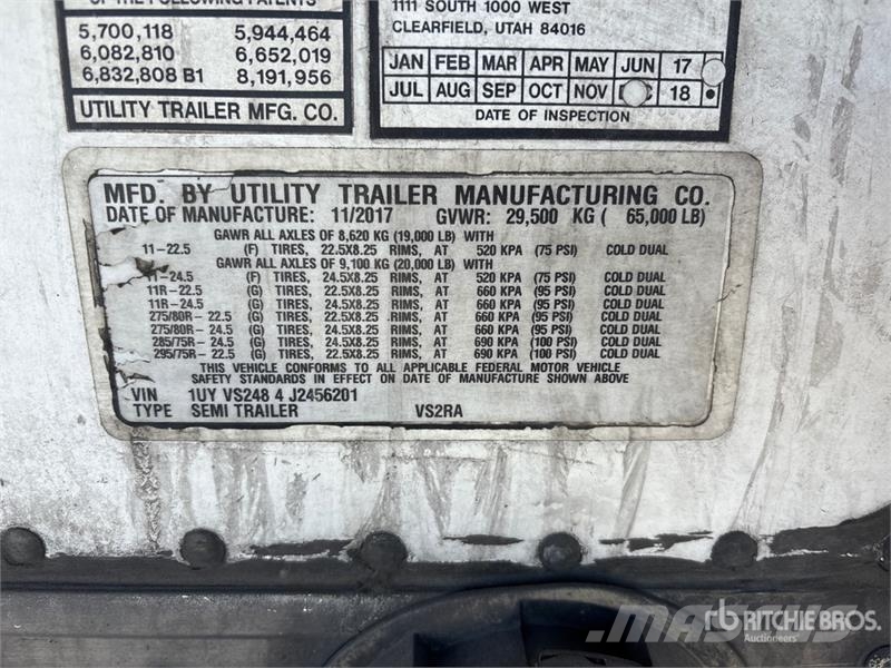 Utility VS2RA 48 ft x 102 in T/A Refrigerated Trailer Hladilne polprikolice