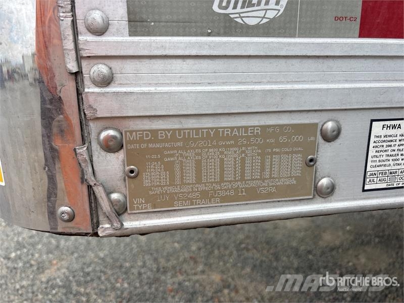 Utility VS2RA 48 ft x 96 in T/A Refrigerated Trailer Puspriekabės su izoterminiu kėbulu