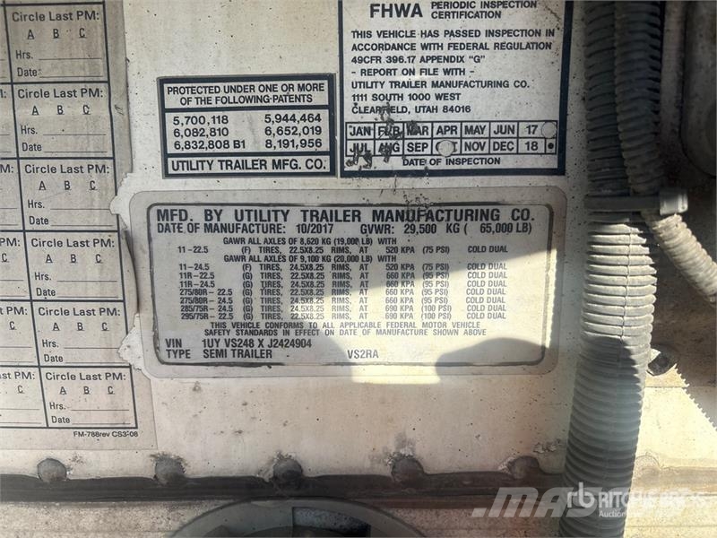 Utility VS2RA 48 ft x 102 in T/A Refrigerated Trailer 冷凍冷蔵トレーラー