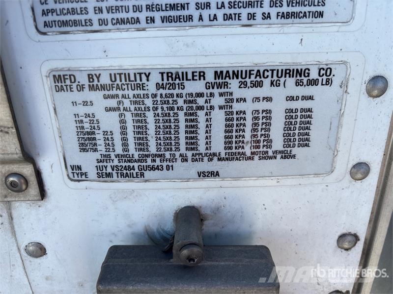 Utility VS2RA 48 ft x 102 in T/A Multi -Temp Refrigerated  Temperature controlled semi-trailers