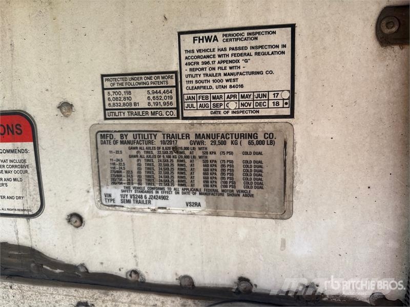 Utility VS2RA 48 ft x 102 in T/A Refrigerated Trailer Hladilne polprikolice
