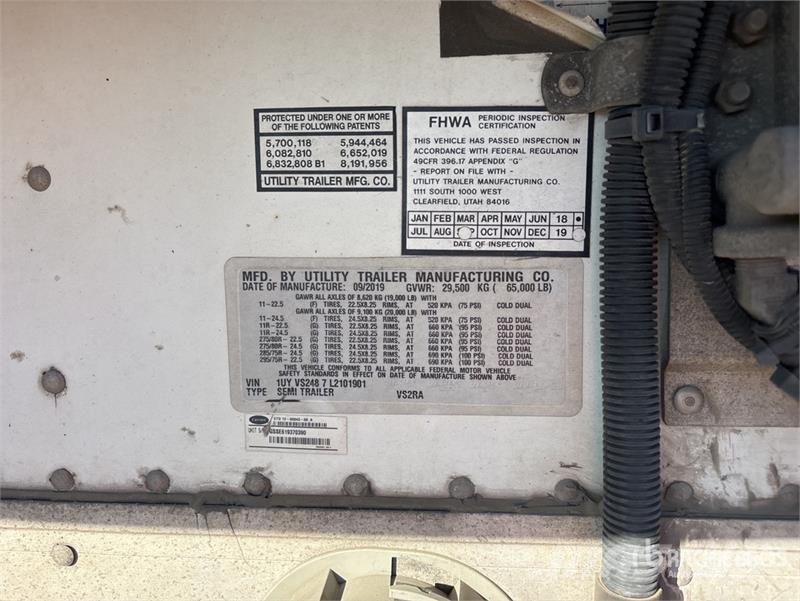 Utility VS2RA 48 ft x 96 in T/A Refrigerated Trailer Temperature controlled semi-trailers