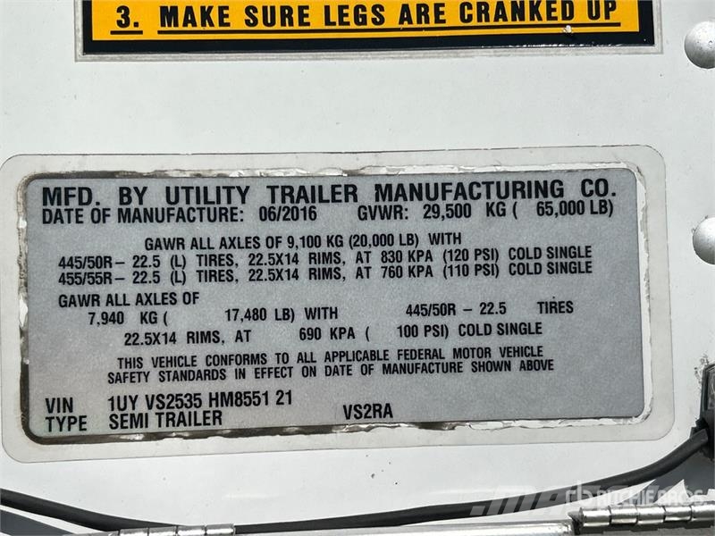 Utility VS2RA 53 ft x 102 in T/A Refrigerated Trailer Koel-vries opleggers