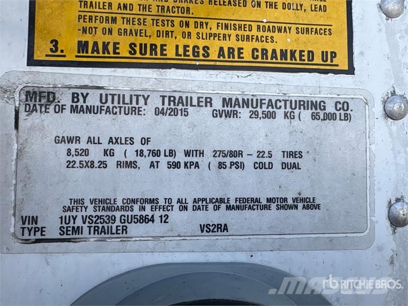 Utility VS2RA 53 ft x 102 in T/A Refrigerated Trailer Semi-reboques com temperatura controlada