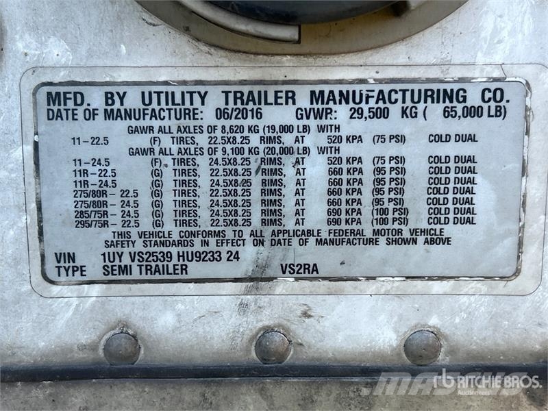 Utility VS2RA 53 ft x 102 in T/A Refrigerated Trailer Poluprikolice hladnjače