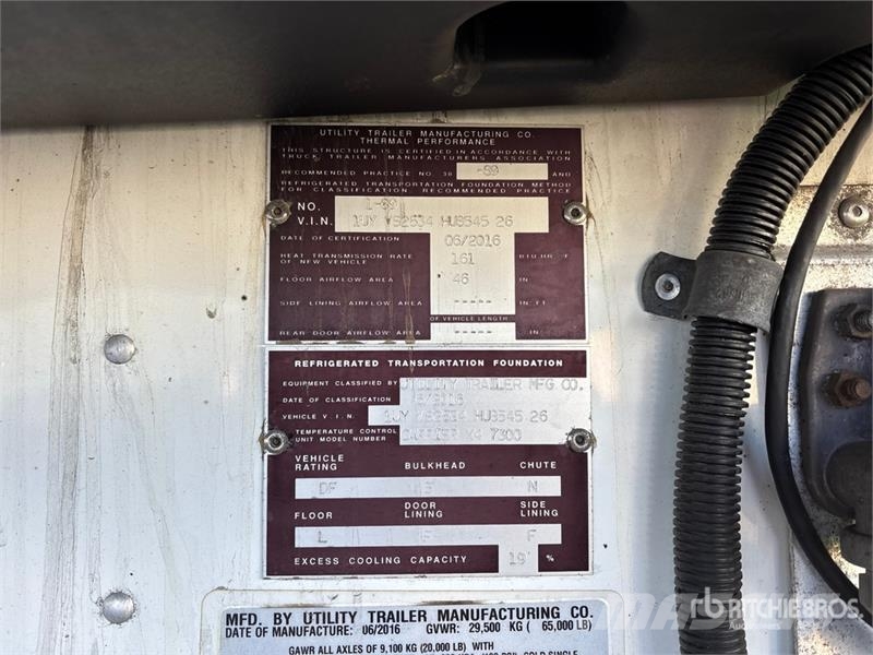 Utility VS2RA 53 ft x 102 in T/A Refrigerated Trailer Temperature controlled semi-trailers