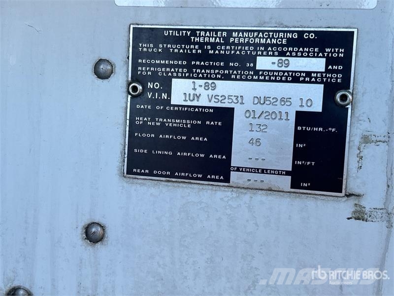 Utility VS2RA 53 ft x 102 in T/A Refrigerated Trailer Hladilne polprikolice
