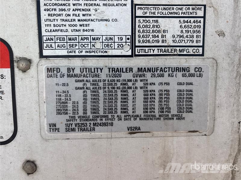 Utility VS2RA 53 ft x 102 in T/A Refrigerated Trailer Hladilne polprikolice