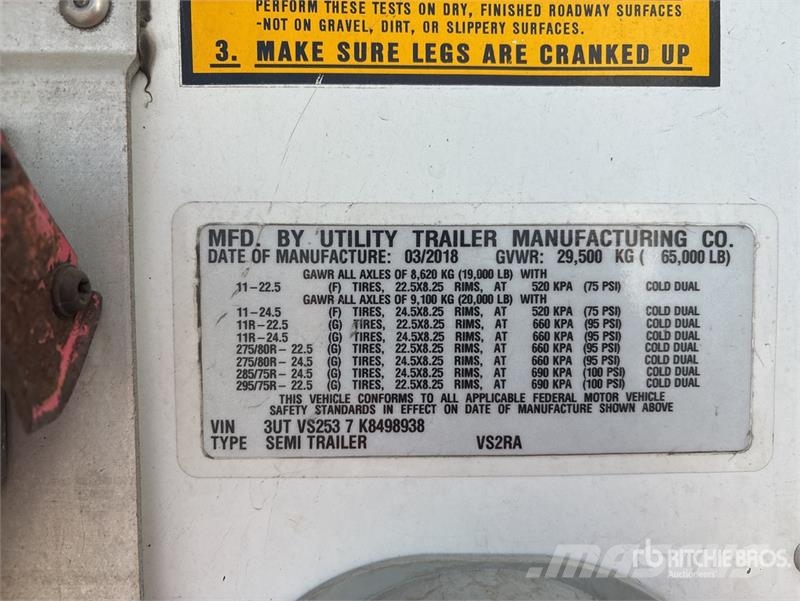 Utility VS2RA 53 ft x 102 in T/A Refrigerated Trailer Puspriekabės su izoterminiu kėbulu