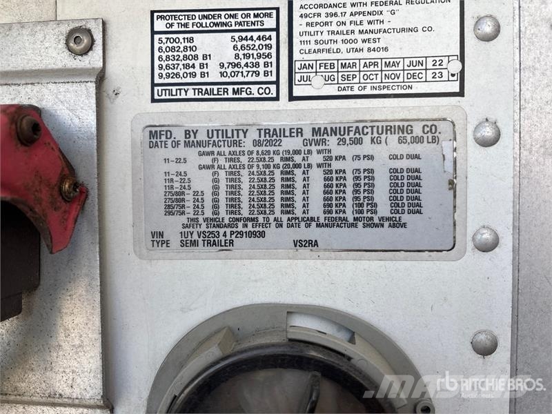 Utility VS2RA 53 ft x 102 in T/A Refrigerated Trailer 控溫式半拖車