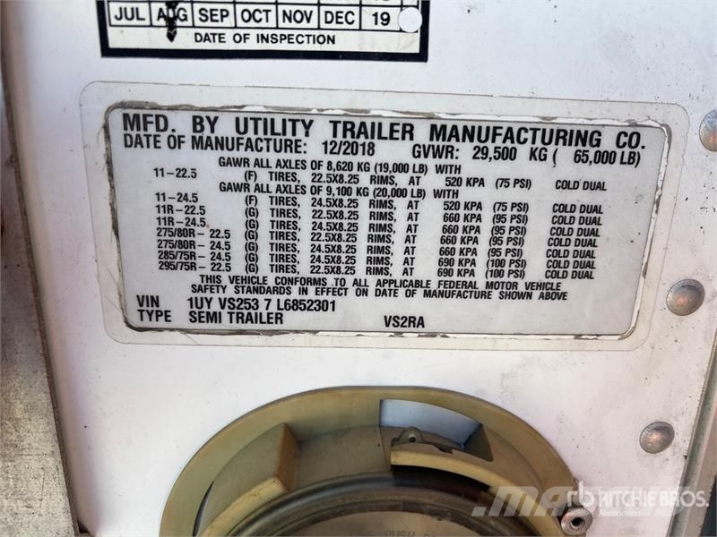 Utility VS2RA 53 ft x 102 in T/A Refrigerated Trailer Temperature controlled semi-trailers