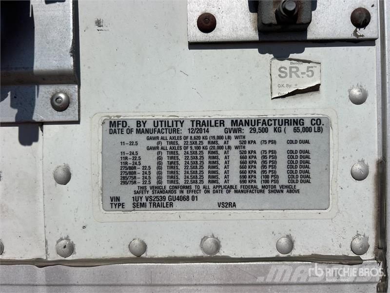 Utility VS2RA 53 ft x 102 in T/A Refrigerated Trailer Semi remorque frigorifique