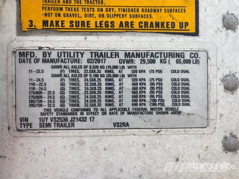Utility VS2RA 53 ft x 102 in T/A Refrigerated Trailer Puspriekabės su izoterminiu kėbulu