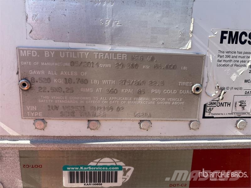 Utility VS2RA 53 ft x 102 in T/A Refrigerated Trailer Semi Reboques Isotérmicos