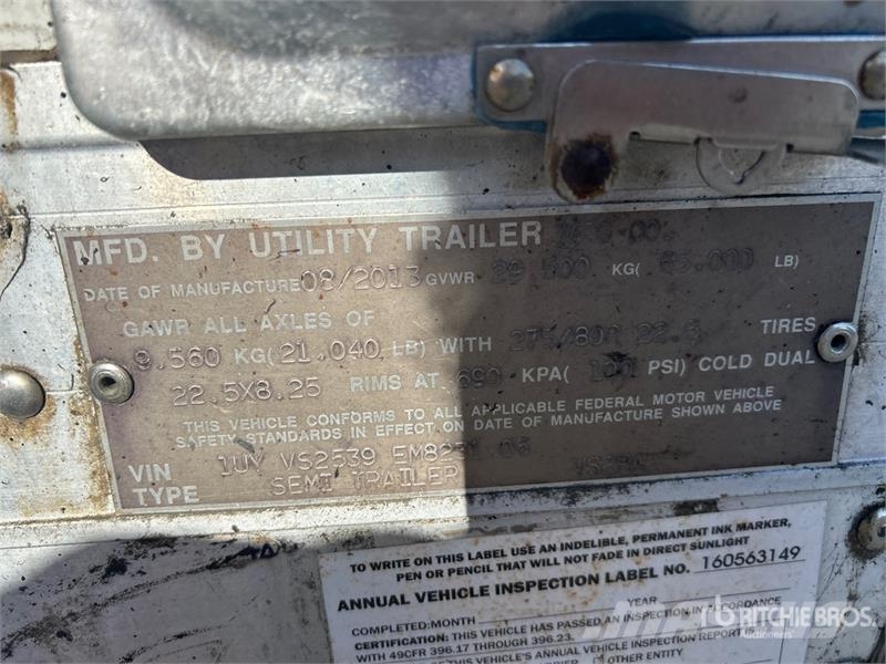 Utility VS2RA 53 ft x 102 in T/A Refrigerated Trailer Piekabes ar temperatūras kontroli