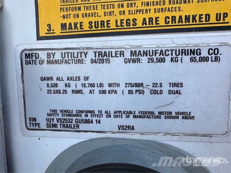 Utility VS2RA 53 ft x 102 in T/A Refrigerated Trailer Semi-reboques com temperatura controlada