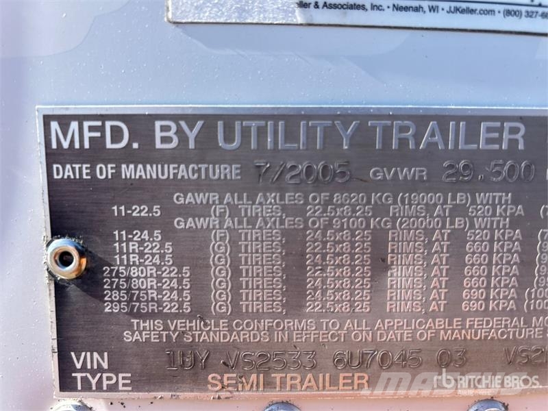 Utility VS2RA 53 ft x 102 in T/A Refrigerated Trailer Puspriekabės su izoterminiu kėbulu