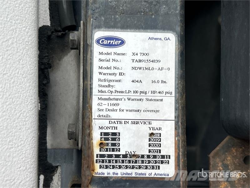 Utility VS2RA 53 ft x 102 in T/A Refrigerated Trailer Ημιρυμούλκες ψυγείο