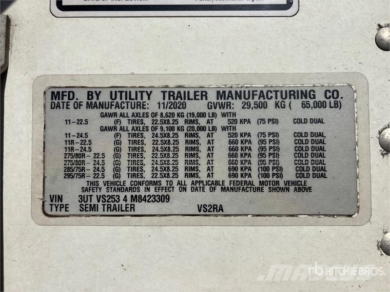 Utility VS2RA 53 ft x 102 in T/A Refrigerated Trailer Ημιρυμούλκες ψυγείο