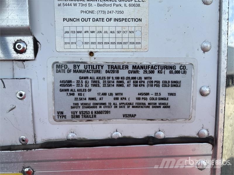 Utility VS2RAP 53 ft x 102 in T/A Refrigerated Trailer Hűtős félpótkocsik