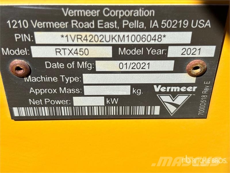 Vermeer RTX450 4x4 Trencher Koparki łańcuchowe