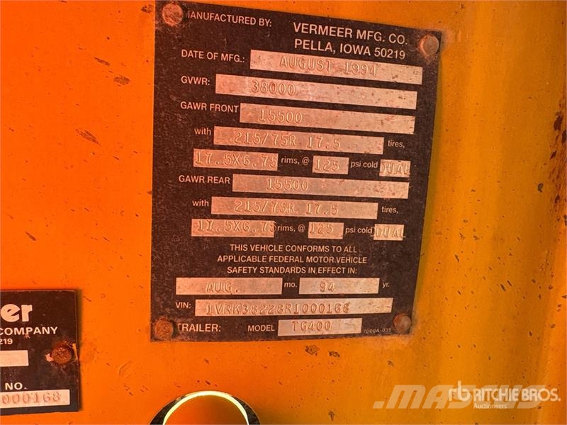 Vermeer TG400 T/A Tub Grinder Gradbeništvo - drugo