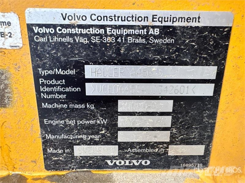 Volvo A45G Articulated Dump Truck Articulated Haulers