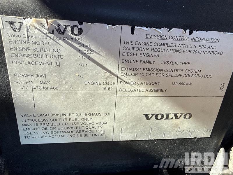 Volvo A60H Articulated Dump Truck 연결식 홀러