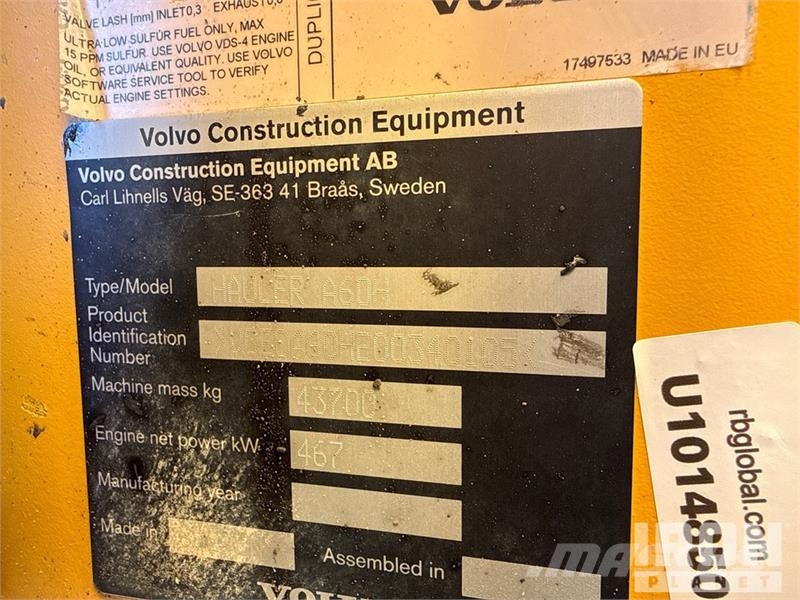 Volvo A60H Articulated Dump Truck 연결식 홀러