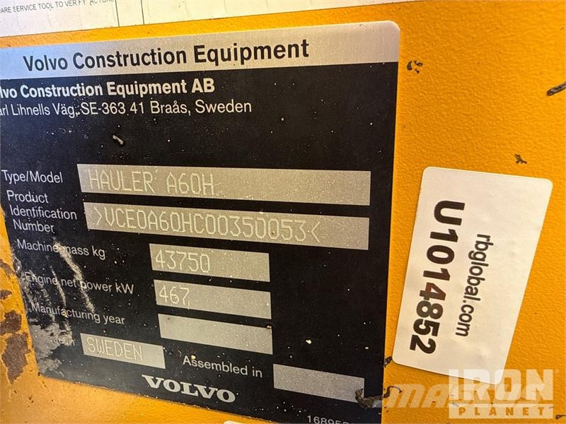 Volvo A60H Haul Truck 연결식 홀러