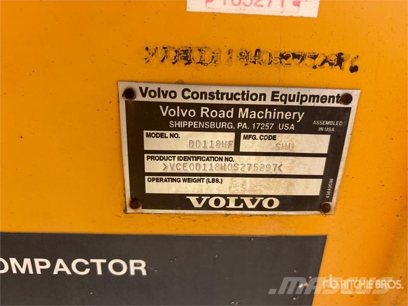 Volvo DD118HF Double Drum Roller Rodillos de doble tambor