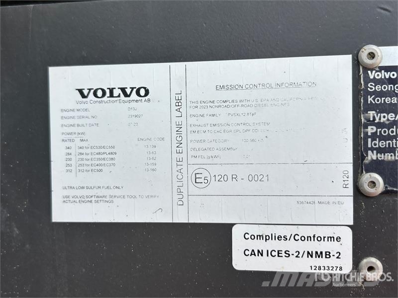 Volvo EC550EL Tracked Excavator Bagri goseničarji
