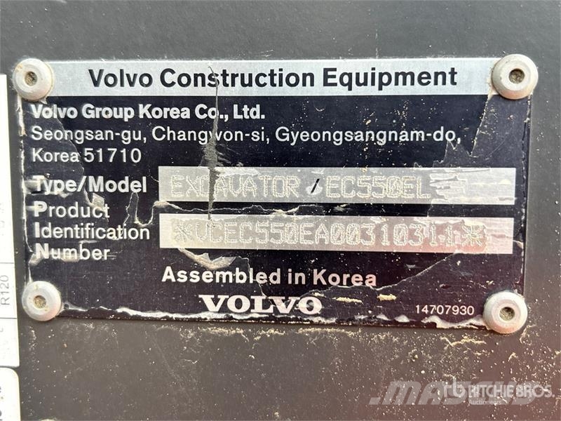 Volvo EC550EL Tracked Excavator Bagri goseničarji