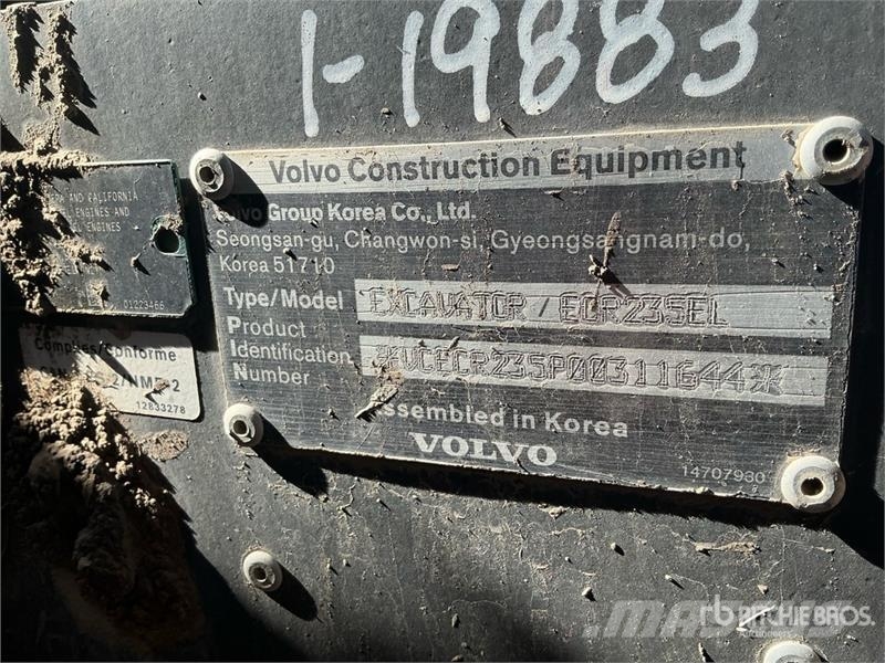 Volvo ECR235EL Tracked Excavator Lánctalpas kotrók