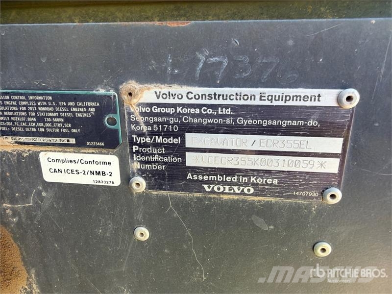 Volvo ECR355EL Tracked Excavator حفارات زحافة
