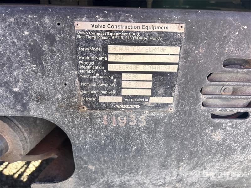 Volvo ECR40F Mini Excavator Minigravemaskiner