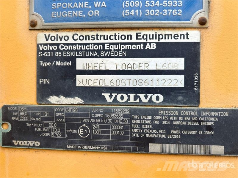 Volvo L60G Wheel Loader Chargeuse sur pneus