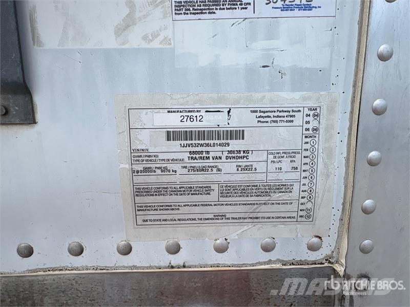 Wabash 53 ft T/A Van Trailer Cajas de remolque
