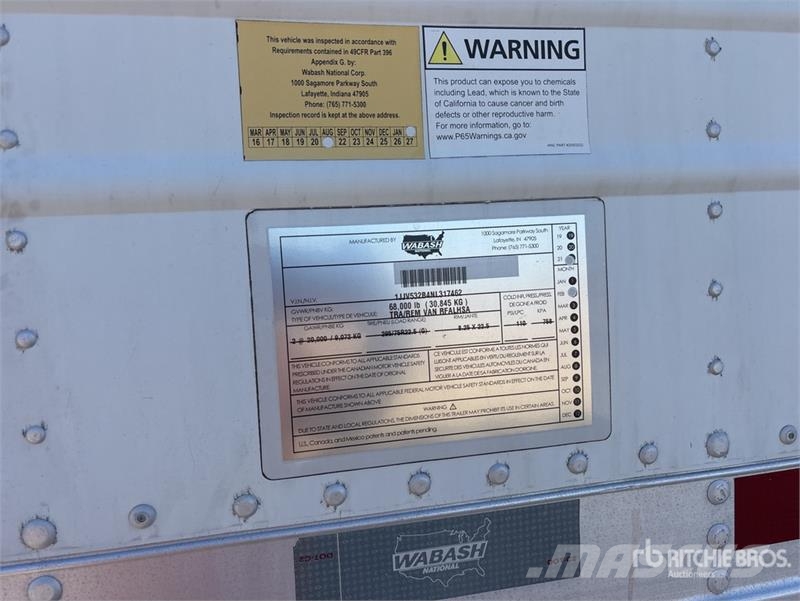 Wabash 53 ft x 96 in T/A Refrigerated Trailer Piekabes ar temperatūras kontroli