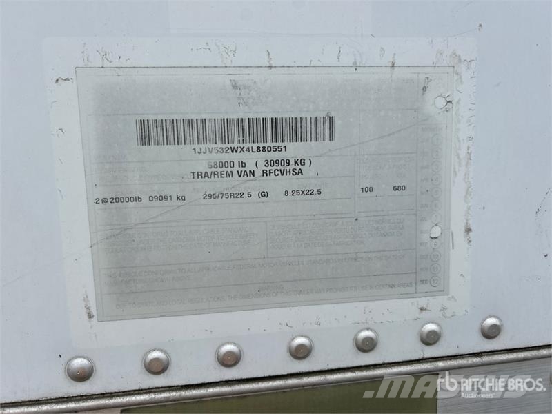 Wabash RFCVHSA 53 ft x 102 in T/A Refrigerated Trailer Hladilne polprikolice