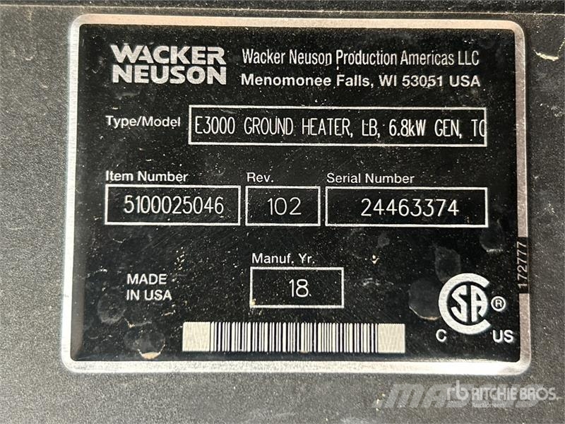 Wacker Neuson E3000 Equipamento de aquecimento e descongelamento