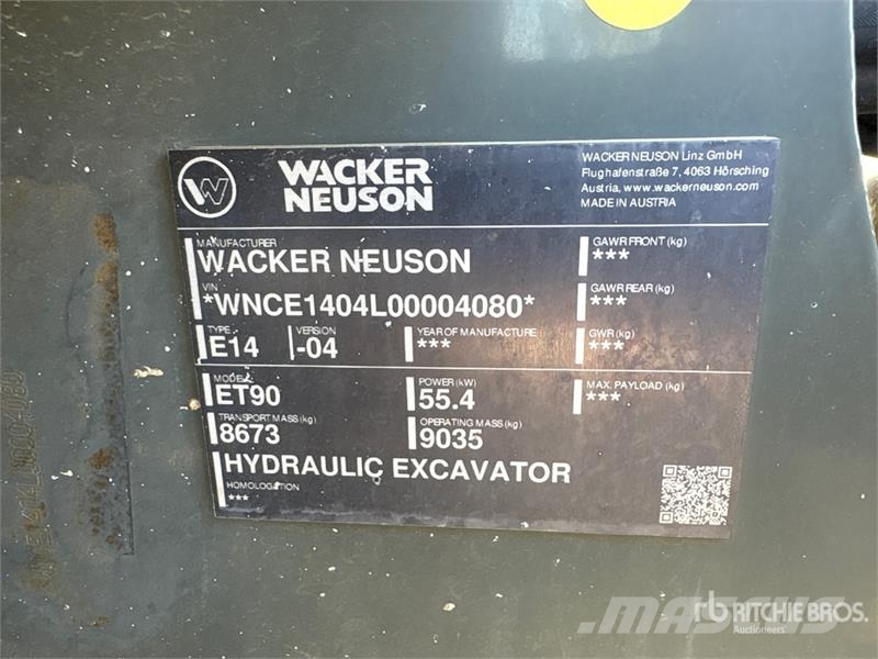 Wacker Neuson ET90 Tracked Excavator Gravemaskiner på larvebånd