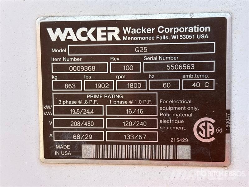 Wacker Neuson G-25 24.4 kVA Mobile Generator Set Diesel Generatorer
