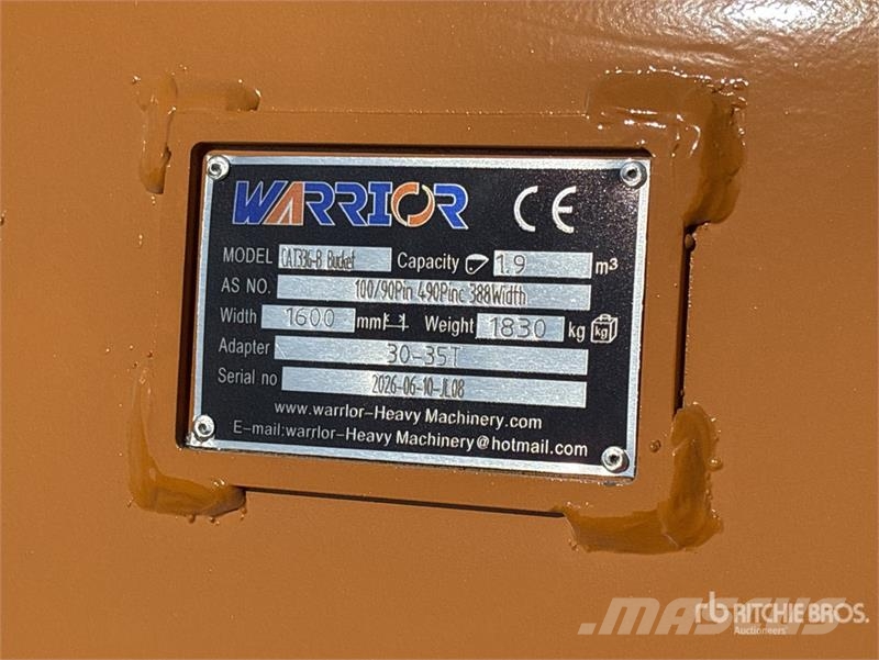 Warrior WBSRC30-1500 59 in Digging Excavator Bucket - Fits Baldes