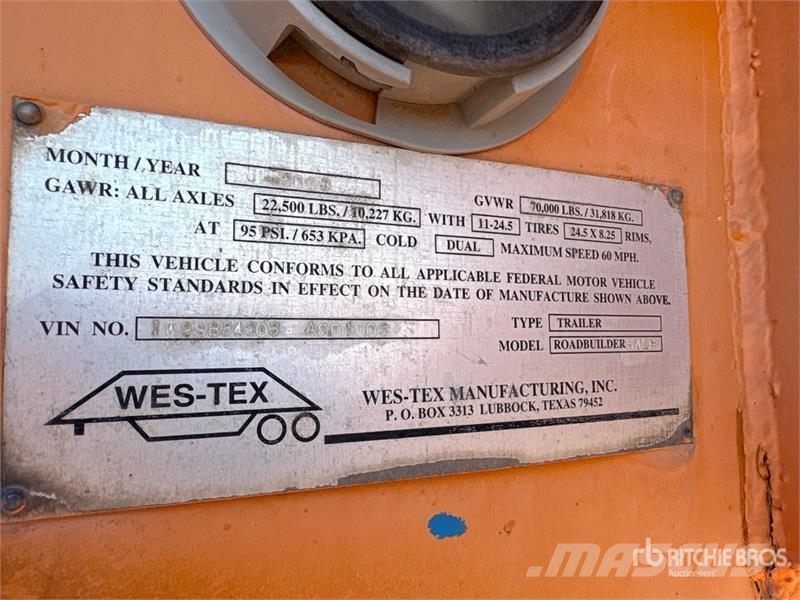  Wes-Tex 32 ft T/A End Dump Trailer Pašizgāzējs