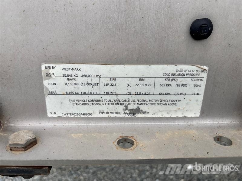 West-Mark 6300 gal T/A Tanker Trailer 탱커 트레일러