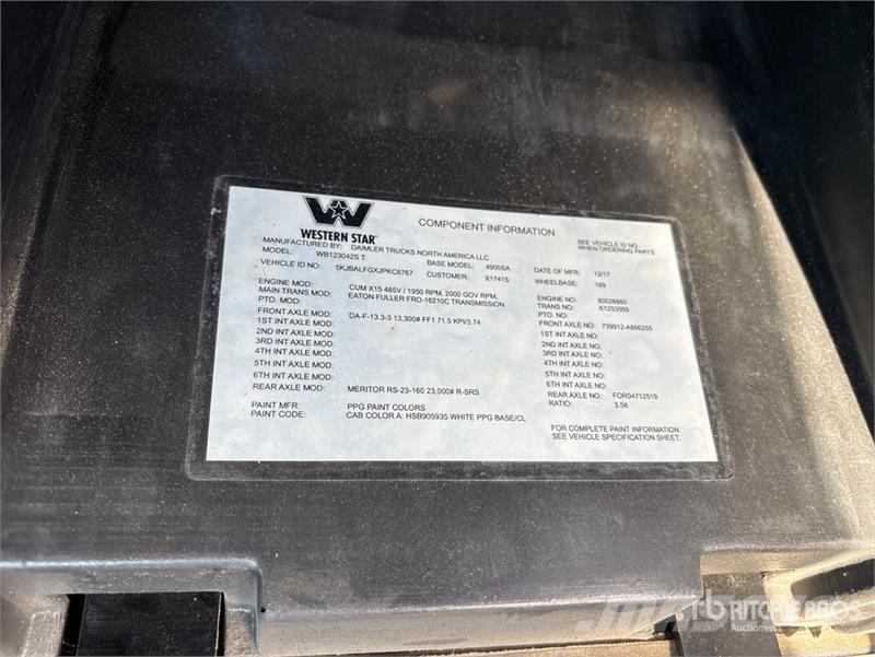 Western Star 4900SB 4x2 S/A Day Cab Truck Tractor Autotractoare