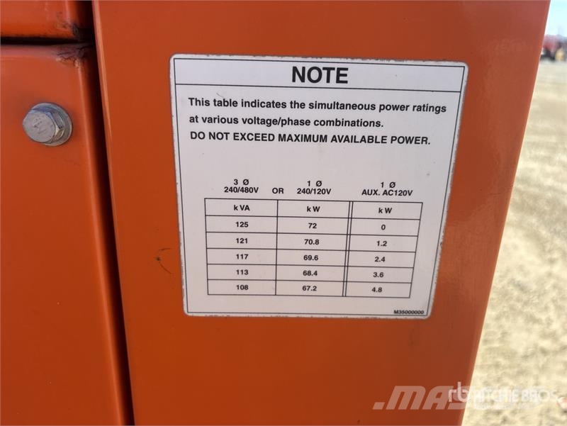 Whisperwatt DCA125SSJU 72 kW Mobile Generator Set (Inoperable) مولدات ديزل