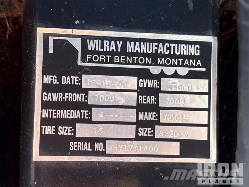 Wilray 24 24 ft T/A Gooseneck Equipment Trailer Prikolice za prevoz vozil