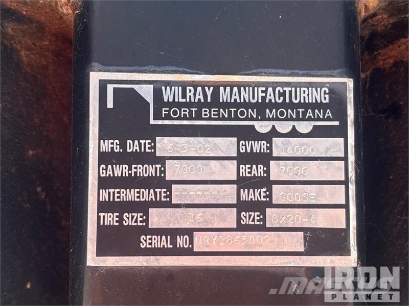 Wilray 24 24 ft T/A Gooseneck Equipment Trailer Prikolice za prevoz vozil